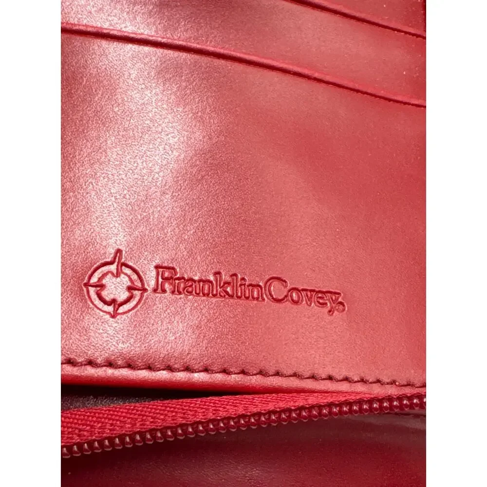 FranklinCovey Red Zip Around 6 Ring Planner Binder Organizer Carry Case